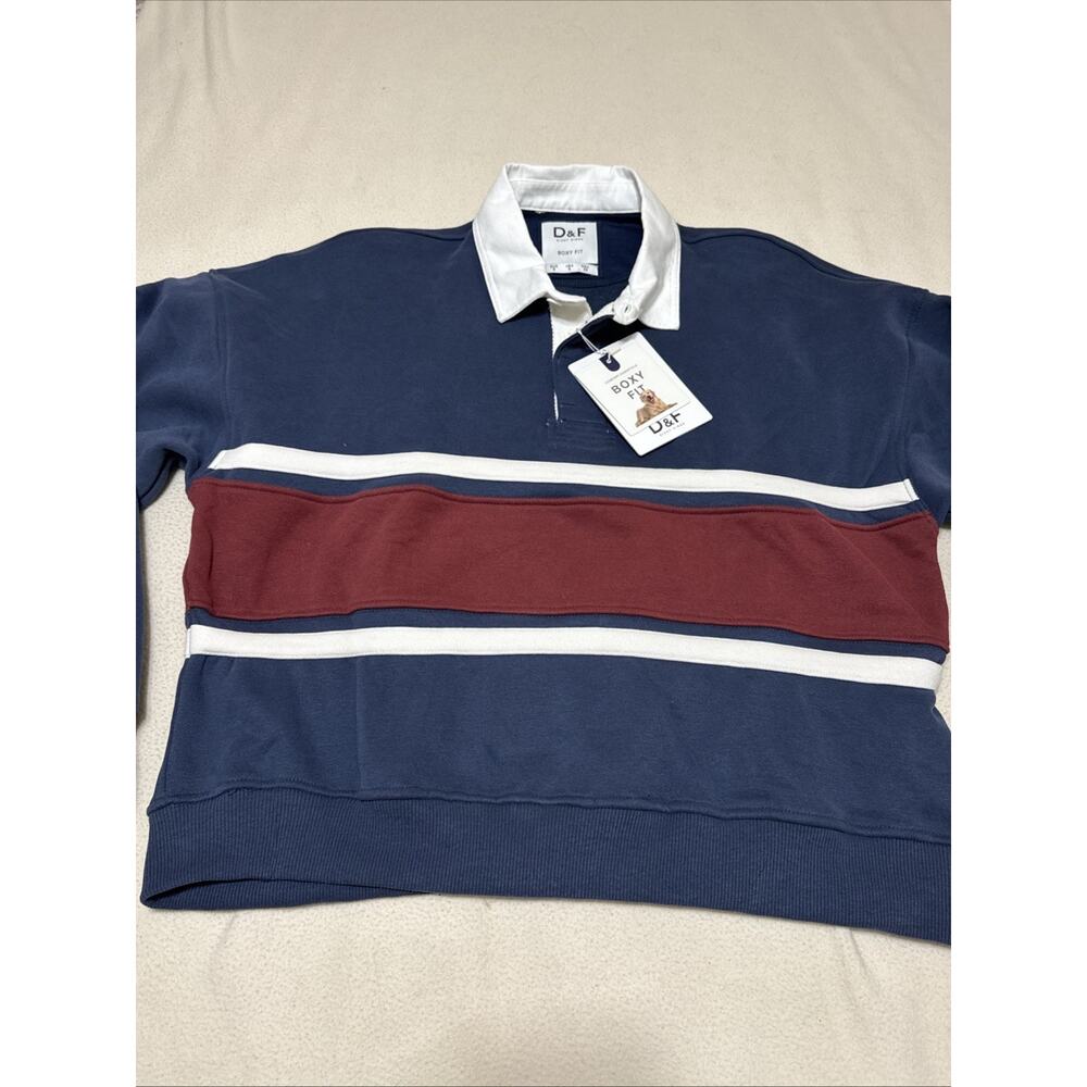 D&F Ricky Singh Mens Multicolor Long Sleeve Boxy Fit Rugby Size Small - Picture 6 of 13